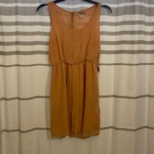 Elegant Sheer double line Peach Dress